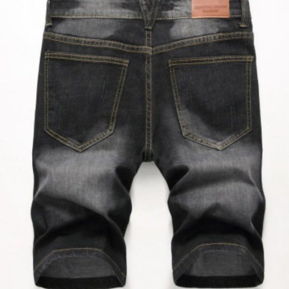 New men's summer ripped denim shorts